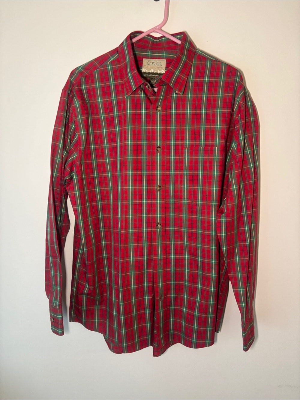Cabela's Red & Green Plaid Long-Sleeve Button-Down Shirt